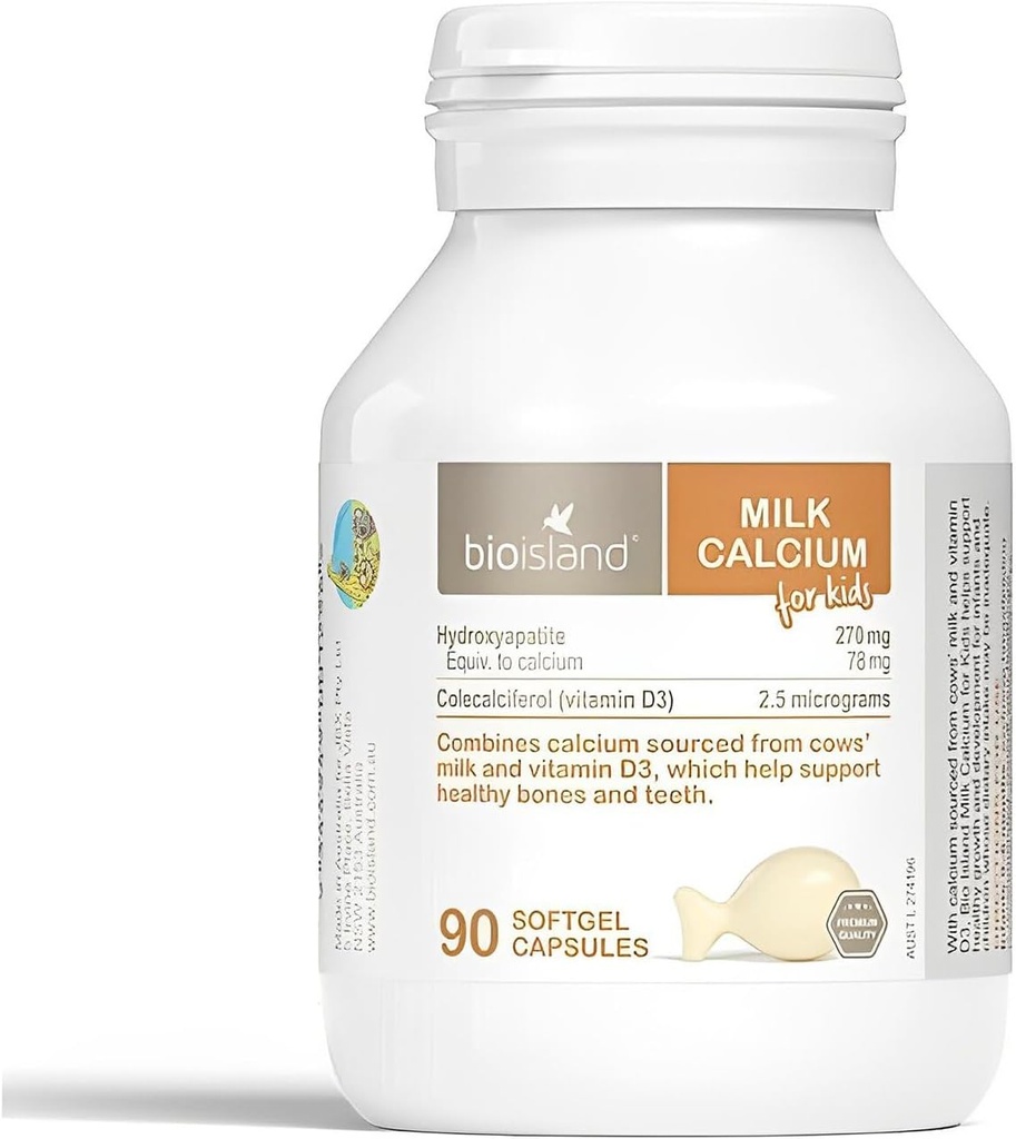 Bio Island Milk Calcium for Kids 90 Κάψουλες