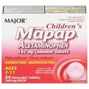 MAJOR Children’s Mapap Acetaminophen 160 mg μασώμενα δισκία - Πόνος Reliever/Fever Reducer - Aspirin Free - Ibuprofen Free - για ηλικίες 2 έως 11- 24 Count (1 Pack)