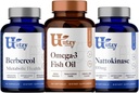Utzy Naturals Berbercol 500mg Citrus Bergamot (ως Bergamonte) & Berberine, Nattokinase 