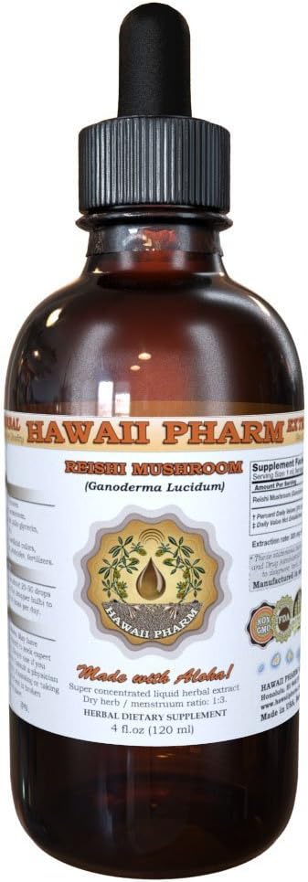 HawaiiPharm Reishi - Tonic of Emperors (Ganoderma Lucidum) Extract Tincture 4 fl.oz (120 Ml)