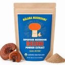 Malama Organic Reishi Mushroom Powder, εκχύλισμα σώματος καθαρής φρουτοποίησης, Adaptogenic Superfood για την ανοσοποιητική υποστήριξη και ευεξία, 100 υπηρεσίες