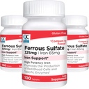 Ποιότητα Επιλογή Σιδήρου 65 mg (325 mg θειικό σίδηρο) Υψηλής ισχύος συμπληρώματα υποστήριξης σιδήρου δισκία σε 100 μπουκάλια κόμη (3 συσκευασία)