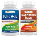 Best Naturals Φολικό οξύ 1000 mcg & οξείδιο του μαγνησίου 500 mg