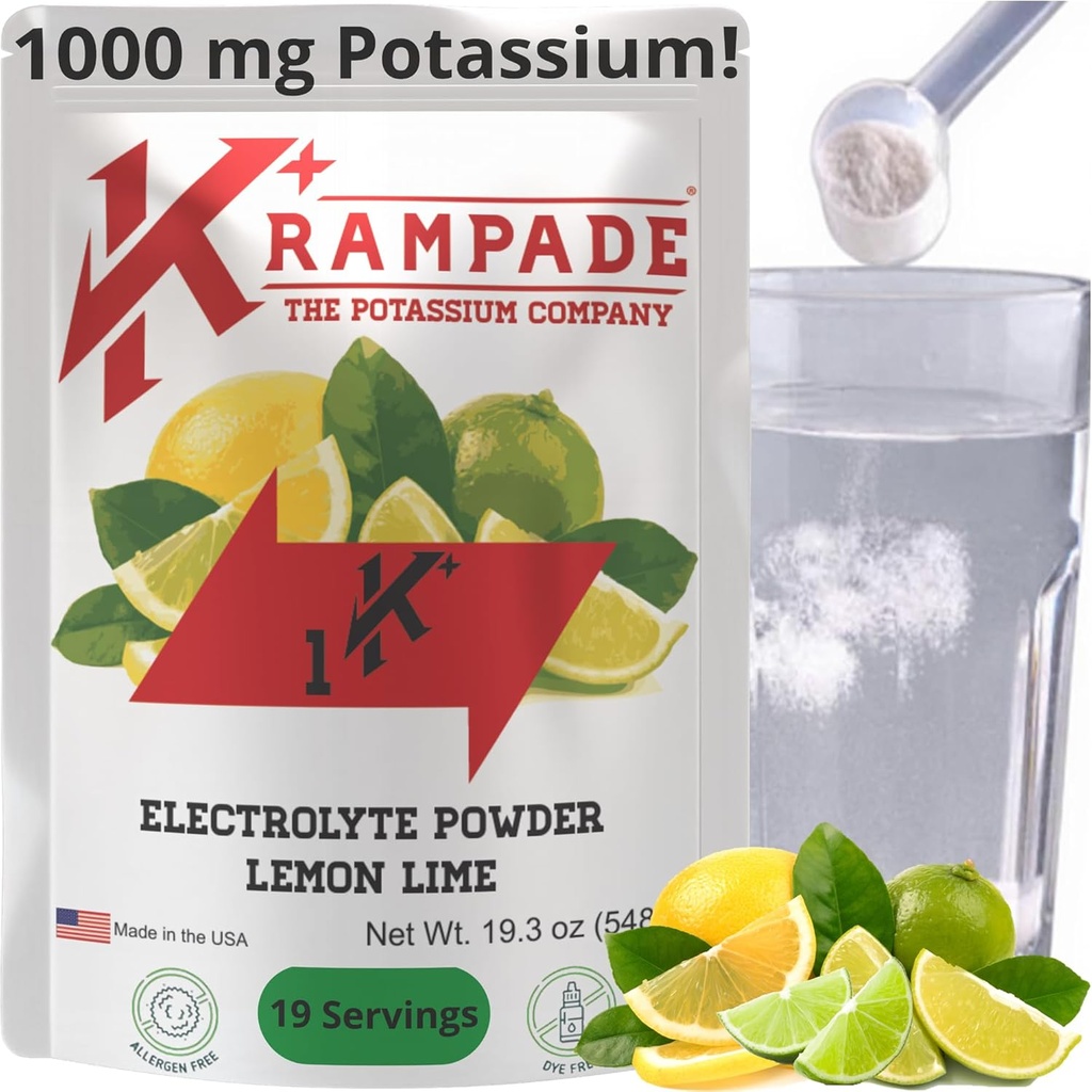 Krampade Original 1K: 1000 mg Cotassium Cramp Relief Electrolyte Powder 