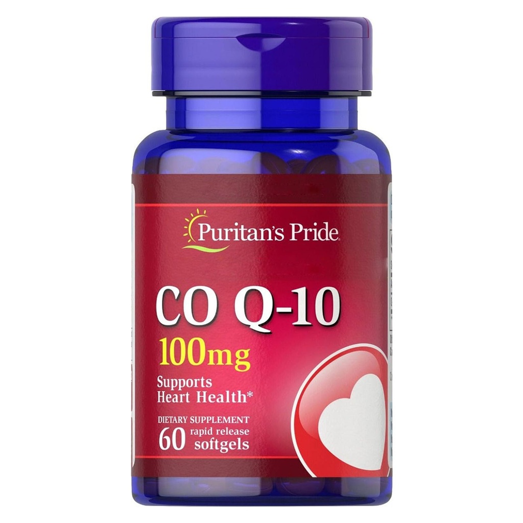 Puritan's Pride Coenzyme CoQ10 100mg, Συμπλήρωμα διατροφής για την υγεία της καρδιάς, την πίεση του αίματος, την υγεία των στοματικών ούλων και την υγιή γήρανση Υποστήριξη, 60 υπηρεσίες, ταχεία απελευθέρωση Softgels