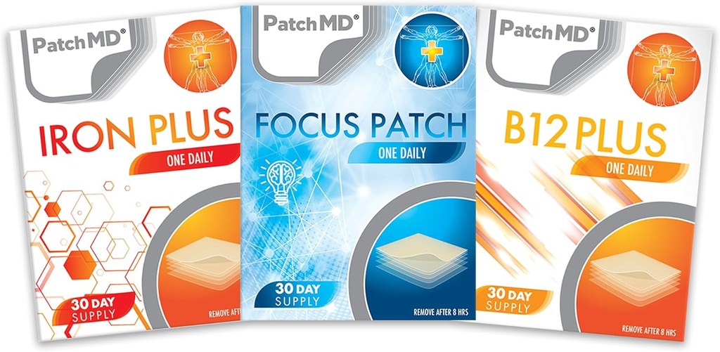 Iron Plus, B12 Energy Plus, & Focus Topical Patch Bundle - 30 Ημέρες προσφοράς