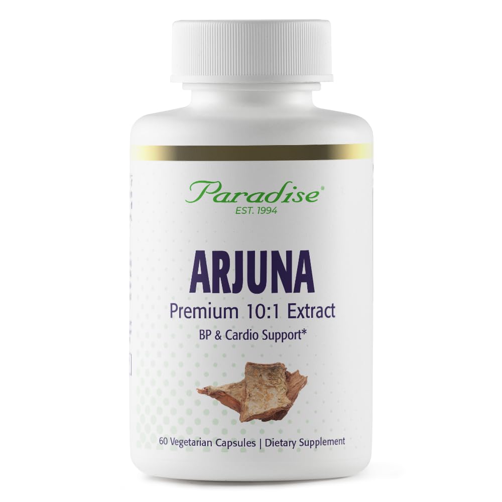 Paradise Herbs Arjuna, Καρδιαγγειακή Υποστήριξη, Συντήρηση της Πίεσης του Αίματος, Υγεία της Καρδιάς, Συμπλήρωμα Αντιοξειδωτικών, Vegan, Μη ΓΤΟ, Χωρίς Γλουτένη, 60 κάψουλες χορτοφάγων