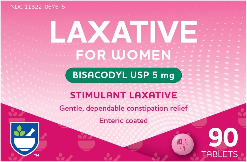 Διεγερτικά Laxative Tablets, Bisacodyl USP, 5 mg - 90 Count 