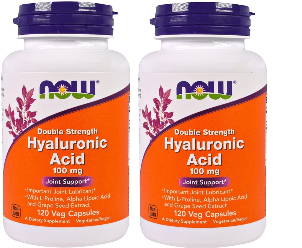 NOW Foods - Υαλουρονικό οξύ 100 mg - 120 Veg Καψάκιο (πακέτο του 2)