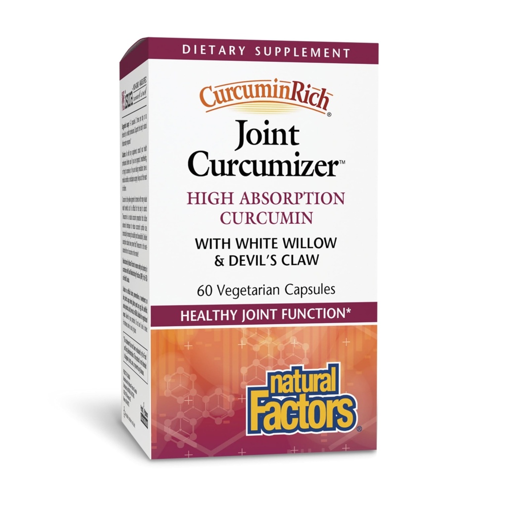CurcuminRich Joint Curcumizer by Natural Factors, Υποστήριξη Υγιείς αρθρώσεις, καρδιά και φυσική φλεγμονή Ανταπόκριση με Λευκή Γουίλοου, 60 κάψουλες (30 μερίδες)