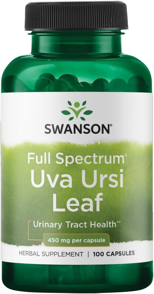 Swanson Full-Spectrum Uva Ursi Leaf - βοτανικό συμπλήρωμα που υποστηρίζει την υγεία των νεφρών και ουροφόρων οδών - Μπορεί να υποστηρίξει τη λειτουργία του καρδιαγγειακού συστήματος και την υγεία της ουροδόχου κύστης - (100 κάψουλες, 450mg το καθένα)
