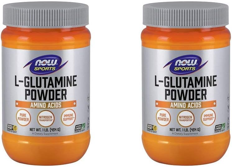NOW Τρόφιμα L-Glutamine καθαρή σκόνη, 16 ουγγιά (πακέτο του 2)