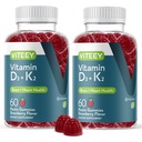 VITEEY Βιταμίνη D3 K2 Gummies - 1000 IU Βιταμίνη D3 και K2 100mcg - Υγεία των οστών και της καρδιάς για ενήλικες και εφήβους - Χορτοφαγικά, Χωρίς ζελατίνη, Χωρίς ΓΤΟ - Νόστιμο Μασώμενο D3K2 Βιταμίνες Φράουλα Γεύση Gummy