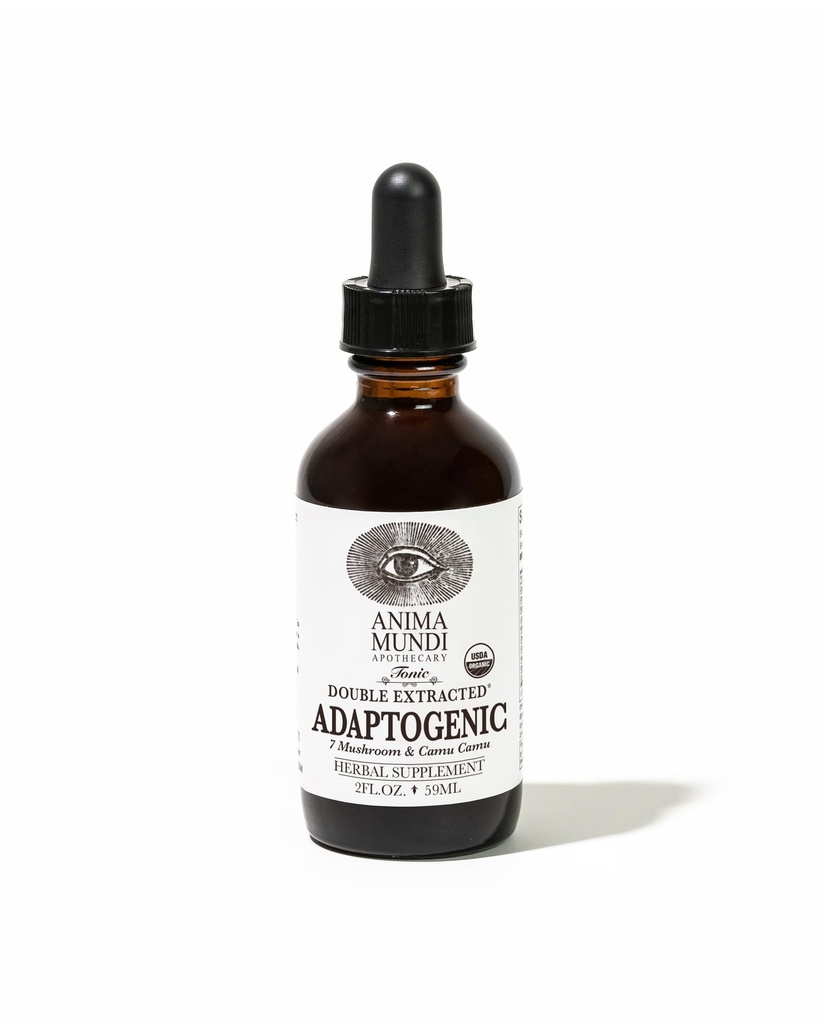 Anima Mundi Adaptocary Adaptogenic 7 Mushroom Drops - με εκχύλισμα οργανικού μανιταριών - Υγρή Ανοσολογική Στήριξη Βάμμα με Reishi, Mane Lion, Cordyceps & Chaga Mushroom Liquid Extract (2oz)