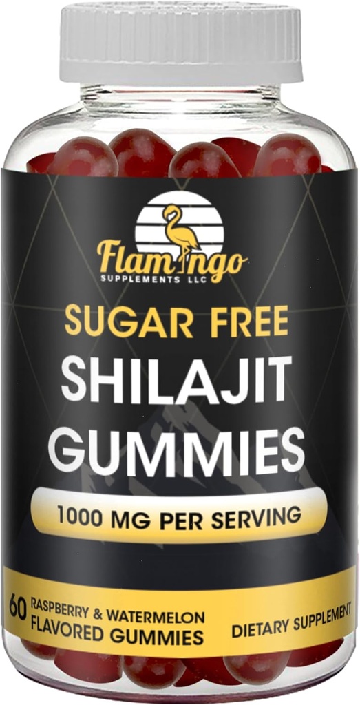 Χωρίς ζάχαρη Shilajit Gummies (1000mg σερβιρίσματος) - Φυσικό Ιμαλαΐων Βιολογικό Fulvic Acid Shilajit συμπλήρωμα για άνδρες και γυναίκες -60 Gummy Chews
