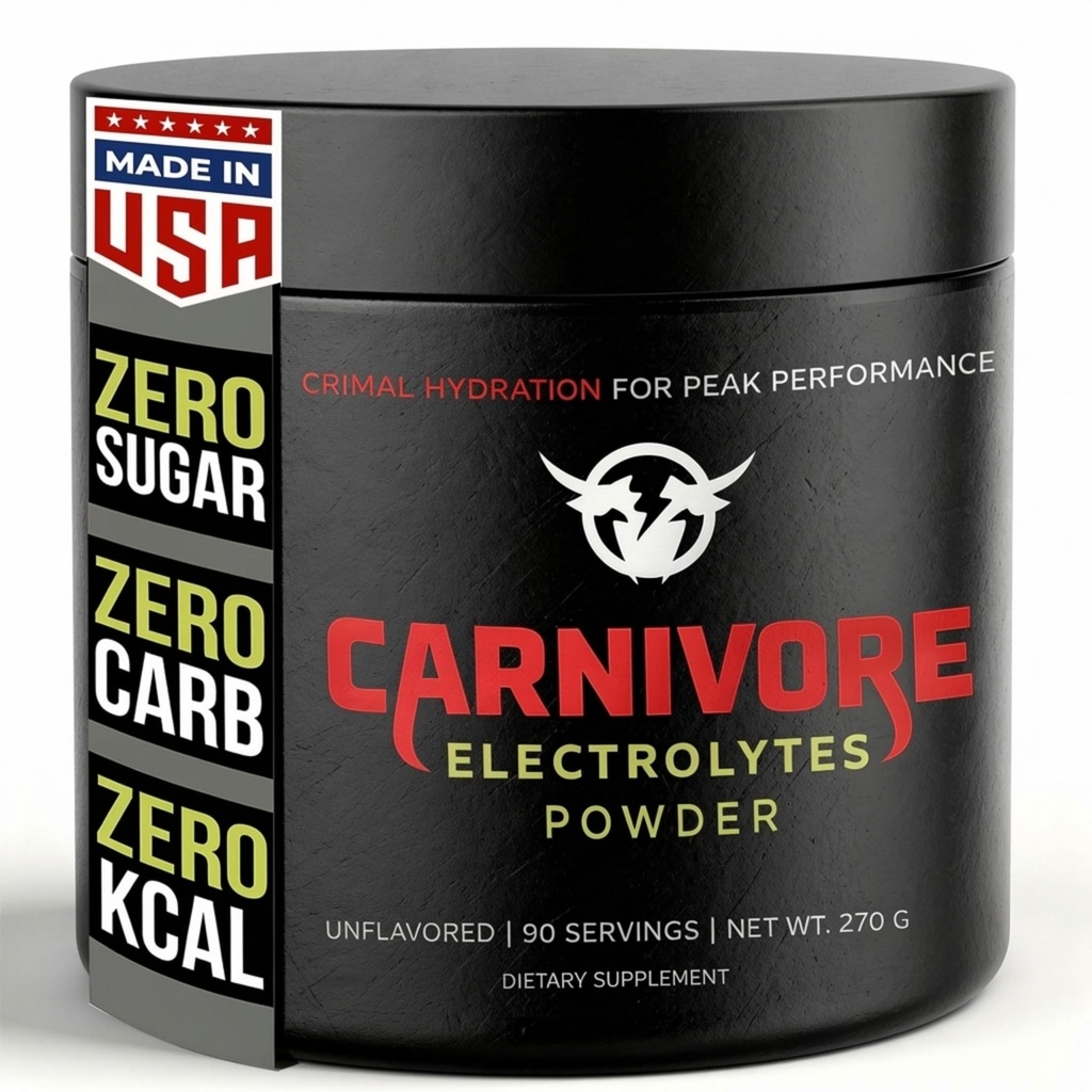 Carnivore Electrolytes Unflavored Keto Electrolytes Powder, 90 Servings - Daily Electrolyte Hydration Powder, Sugar Free Electrolytes, Zero Calories - for Carnivore Diet, Preworkout, & Post Workout