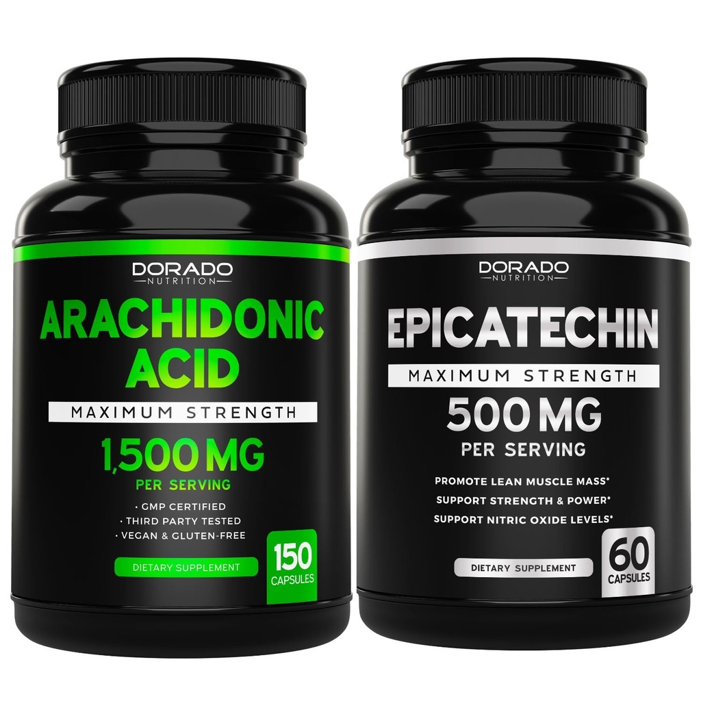 Arachidonic Acid (150 κάψουλες) - Μύες και δύναμη συμπλήρωμα για τη μυϊκή μάζα & ανάκτηση για άνδρες & γυναίκες και εκχύλισμα Epicatechin (60 κάψουλες) Υποστηρίζει Lean μυϊκή αντλία & κέρδη - μη GMO & Vegan