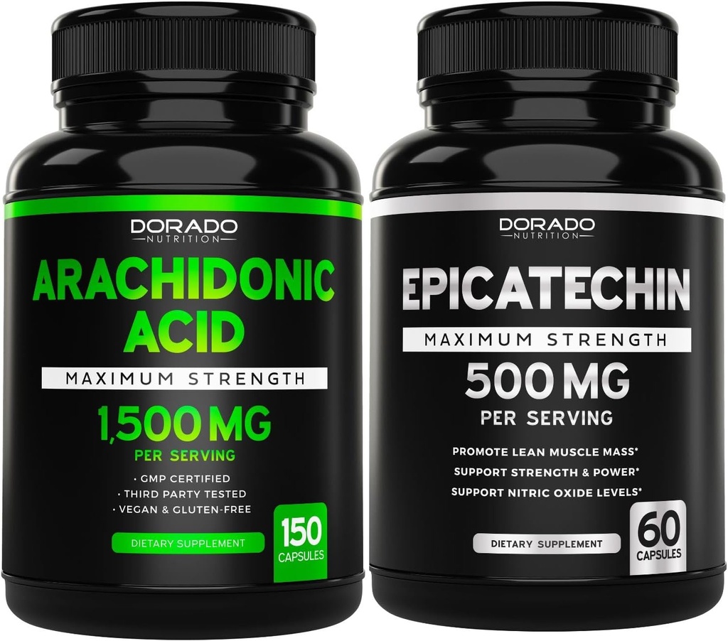 Arachidonic Acid (150 κάψουλες) - Μύες και δύναμη συμπλήρωμα για τη μυϊκή μάζα & ανάκτηση για άνδρες & γυναίκες και εκχύλισμα Epicatechin (60 κάψουλες) Υποστηρίζει Lean μυϊκή αντλία & κέρδη - μη GMO & Vegan