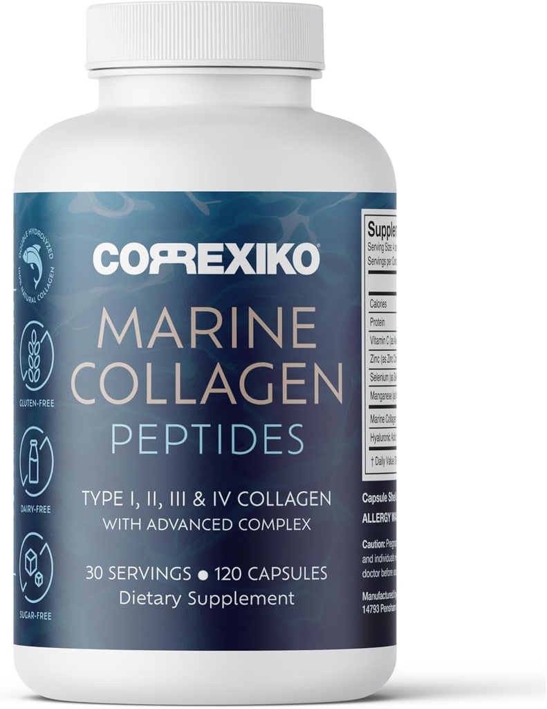 Peptides per Serving με Προστιθέμενο Υαλουρονικό Οξύ, Βιταμίνη C & Ορυκτά - για Μαλλιά, Δέρμα & Καρφιά - 120 Κάψουλες 30 Ημέρα Προσφορά