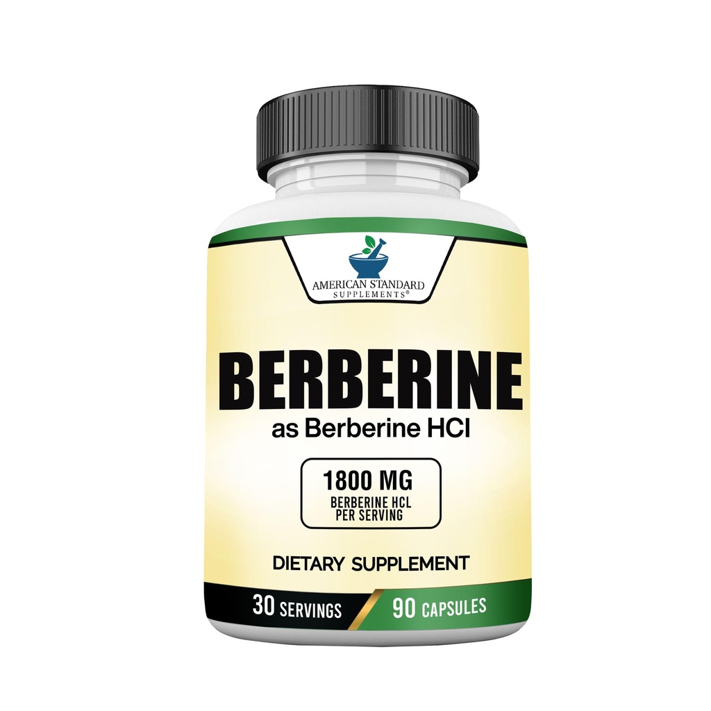 American Standard Supplements Berberine Capsules 1800mg Per Serving, 90 Veggie Capsules