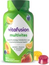 Vitafusion MultiVites Gummy Πολυβιταμίνες για Ενήλικες με 12 Βιταμίνες και Ορυκτά, Berry, Ροδάκινο και Πορτοκαλί Γεύση, Νούμερο 1 Gummy Vitamin Brand, 75 Ημέρα προσφοράς, 150 Count