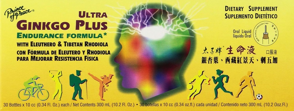 Prince Of Peace - Ultra Ginkgo Plus, 30 Bottles, 0.34 OZ/Each, 10.2 fl oz