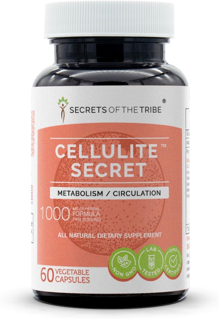 Cellulite Secret 60 Κάψουλες, 1000 mg, Gotu Kola, Alfalfa, Rosemary, Dandelion, Beet Root, Fenugreek Μεταβολισμός/κυκλοφορία (60 Κάψουλες)