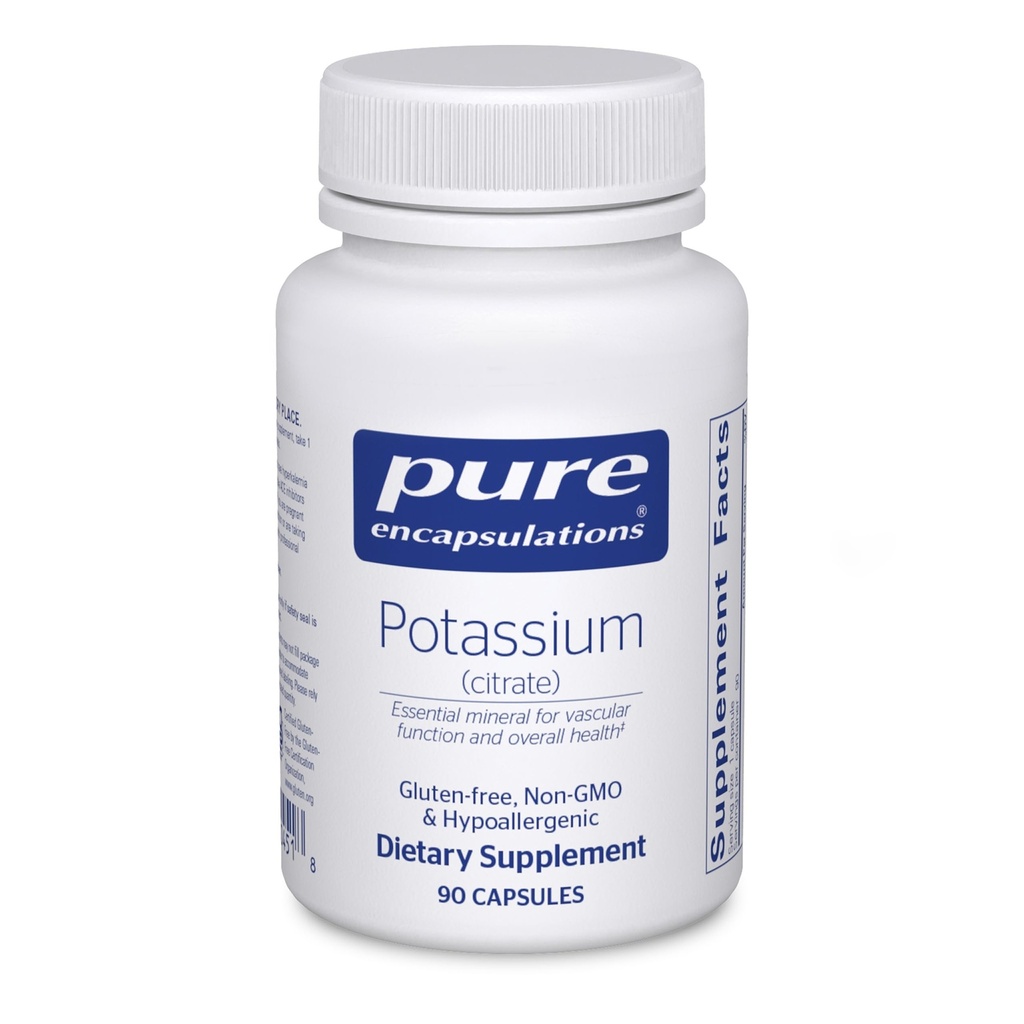 Καθαρές εγκοπές Κάλιο (Citrate) - Essential Electrolyte συμπλήρωμα για την υποστήριξη της νευρικής & μυϊκής λειτουργίας, επινεφριδίων, ορμονών, καρδιακής υγείας & ενέργειας* - Κάψουλα κιτρικού καλίου - 90 κάψουλες