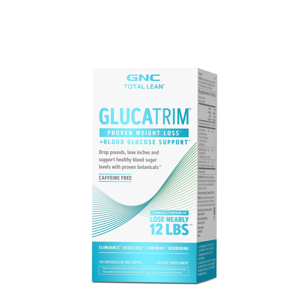 GNC Σύνολο Lean GlucaTrim, 120 κάψουλες, χωρίς καφεΐνη, 60 υπηρεσίες