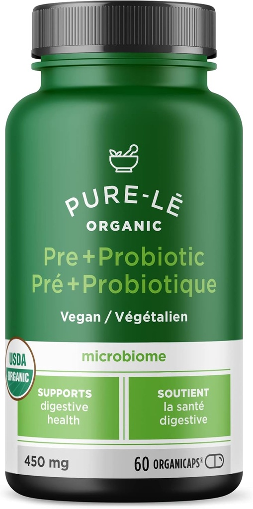 USDA Organic Prebiotic + Probiotic 60 Organicaps - Vegan Certified Organic Kosher Complete Daily Digestive Support. Όλα φυσικά - Ultra Premium Digestive Dietary Συμπλήρωμα.