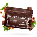 SGC Υψηλότερη συγκέντρωση 100mg καφεΐνη ανά Gummy, 2 Gummies ανά πακέτο, 6-Pack Mocca Shots Sugar-Free Strawberry Plant-Based nootropic Instant Energy with Ginkgo biloba, Theobromine.