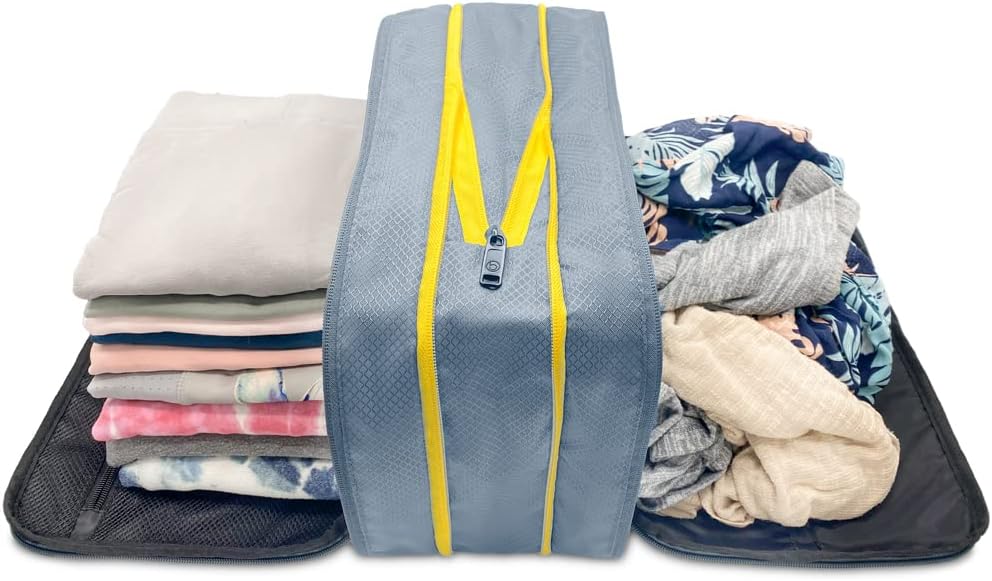 Biaggi Ultimate Compression ZipCube Σετ 2 - Επεκτεινόμενες ταξιδιωτικές τσάντες οργανωτή για βαλίτσες, ελαφρύς κύβος συσκευασίας για γυναίκες & ανδρικά ταξιδιωτικά αξεσουάρ