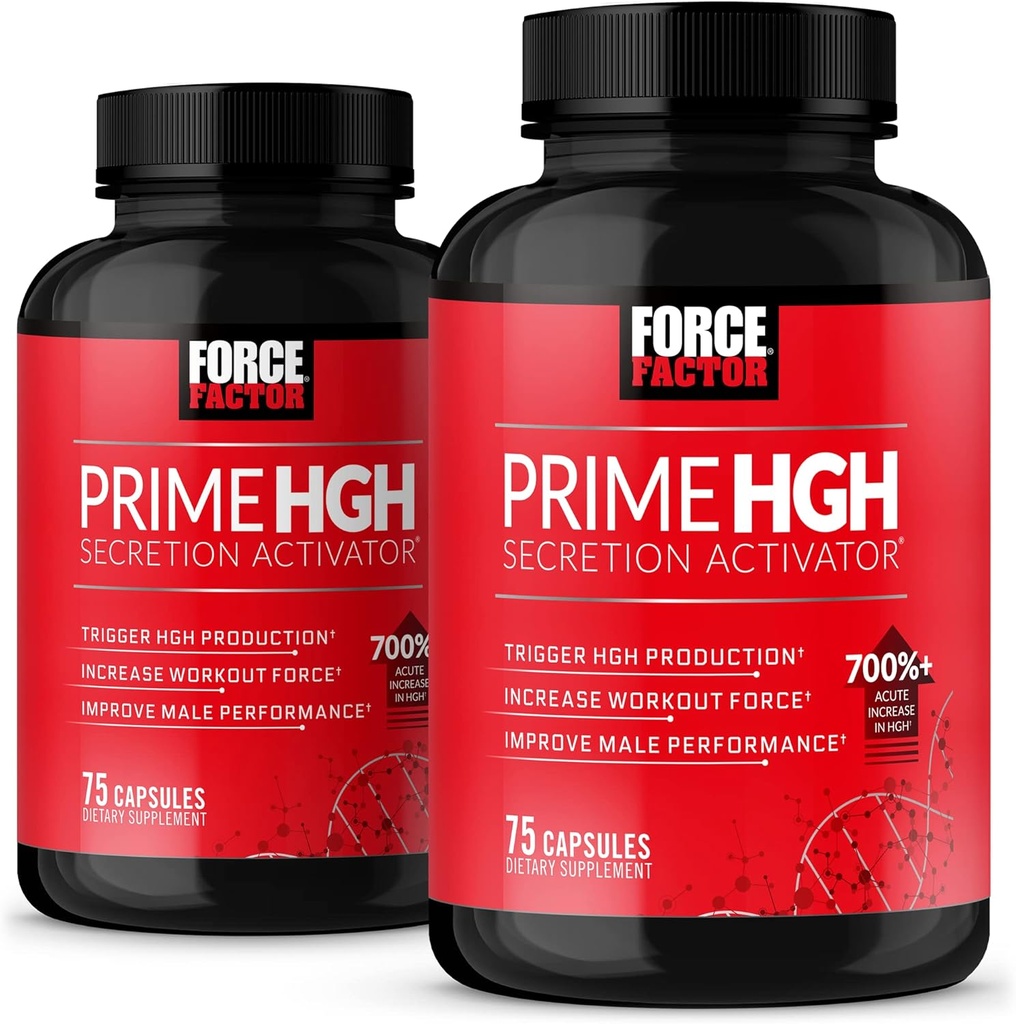 Force Factor Prime HGH Secretion Activator, 2-πακέτο, συμπλήρωμα HGH για άνδρες με AlphaSize για να βοηθήσει Trigger HGH παραγωγή, αύξηση δύναμη προπόνησης, & βελτίωση της απόδοσης, 150 κάψουλες