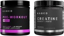 Kaged Pre Sport Pre Workout Powder Glacier Grape Creatine Monohydrate Micronized Powder Bundle, Energy & Muscle Recovery Supplement Pack, 20 Servings Pre-Workout + 100 Servings Creatin