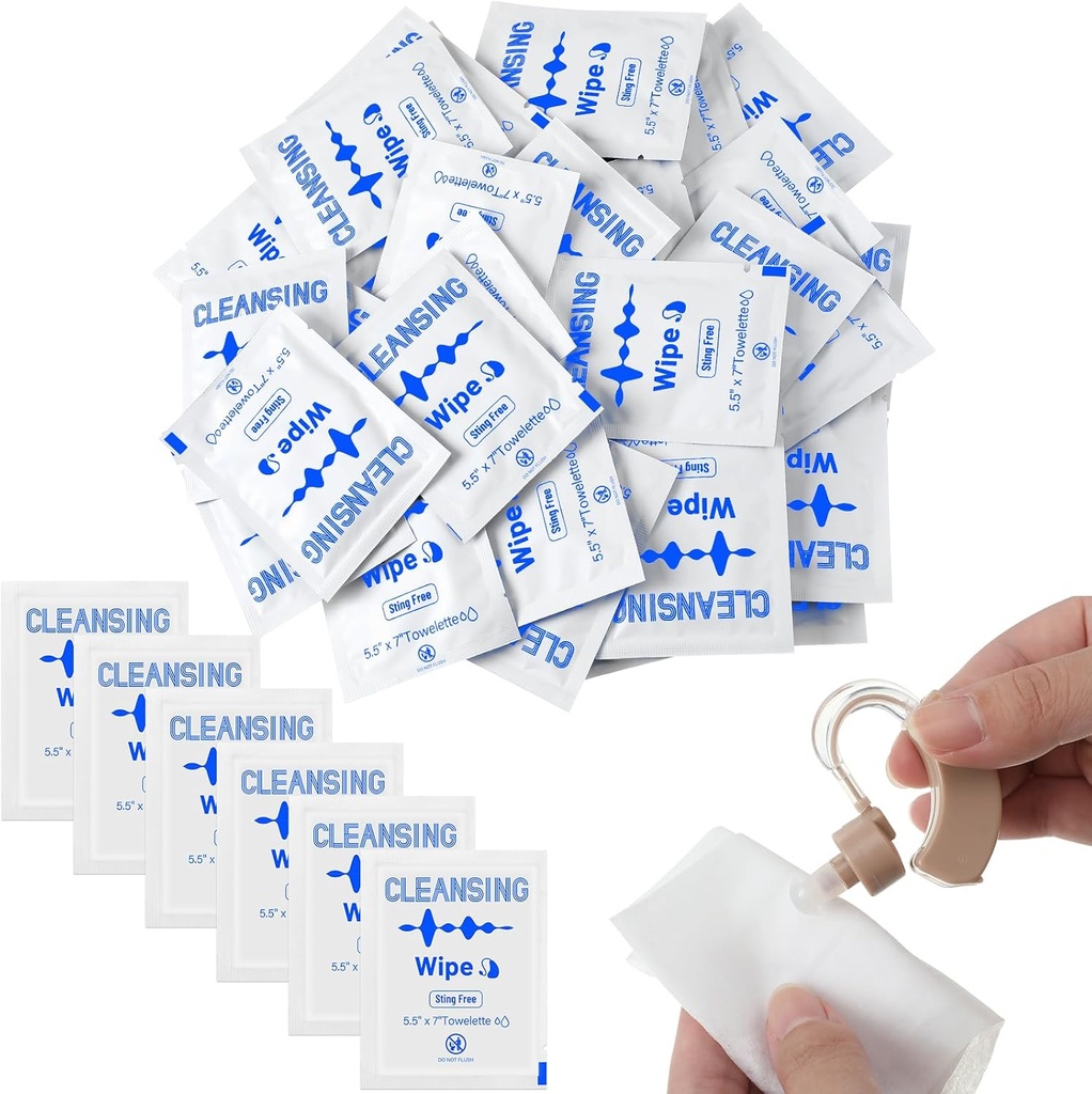 Timgle 200 Count Access Aid Wipes Ατομικά τυλιγμένα Πετσέτες καθαρισμού Τηλέφωνο Καθαρισμός σκουπίζει lap-top Καθαρότερα Σκουπίδια για Earwax Earbuds Ιδρώστε Earmold Earplugs σε Ear Monitors Καθαρή αφαίρεση