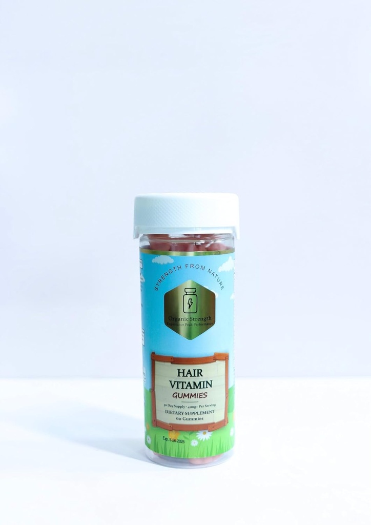 Βιταμίνη μαλλιών Gummies: 5000 mg Biotin, VIT A 630 mcg, Folate 400+ mcg (60 Count)