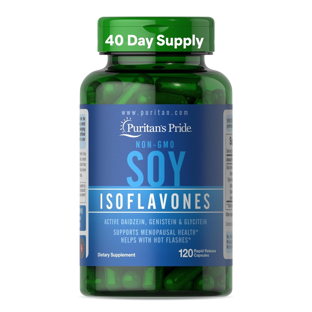 Puritan's Pride Non-GMO Soy Isoflavones 750mg, 120 Rapid Release Capsules