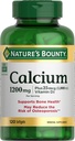 Nature's Bounty Calcium 1200 mg με 1000 IU βιταμίνης D3 - Συμπληρώματα για την υγεία των οστών, του ασβεστίου και της βιταμίνης D, χωρίς γλουτένη, 2 Softgels ανά ημέρα, 120 ct (πακ των 1)