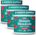 Simply Blossom Nutrition Daily Greens & Superfood Powder + Collagen + Probiotics for Women's Digestive Health & Bloating Relief. Help Your Health Bloom - 3 Month Supply - Watermelon