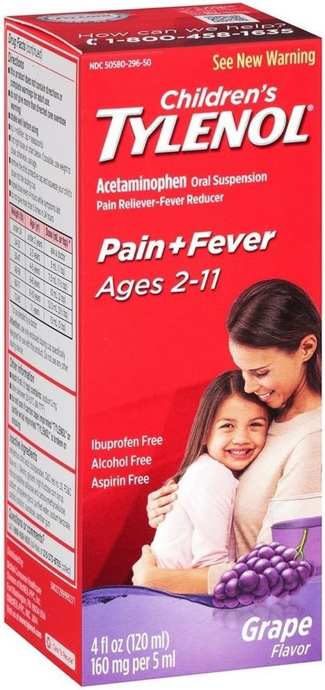 TYLENOL Παιδική Στοματική Ανάρτηση Σταφυλόχορτο Αρωματικό 4 oz (πακέτο των 4)