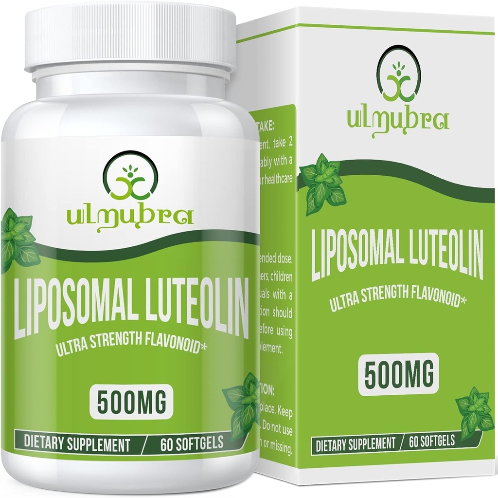 Liposomal Luteolin 500MG, Maximum Absorption, Potent Flavonoid, 60 Softgels, Luteolin Supplement, Non-GMO, Gluten Free