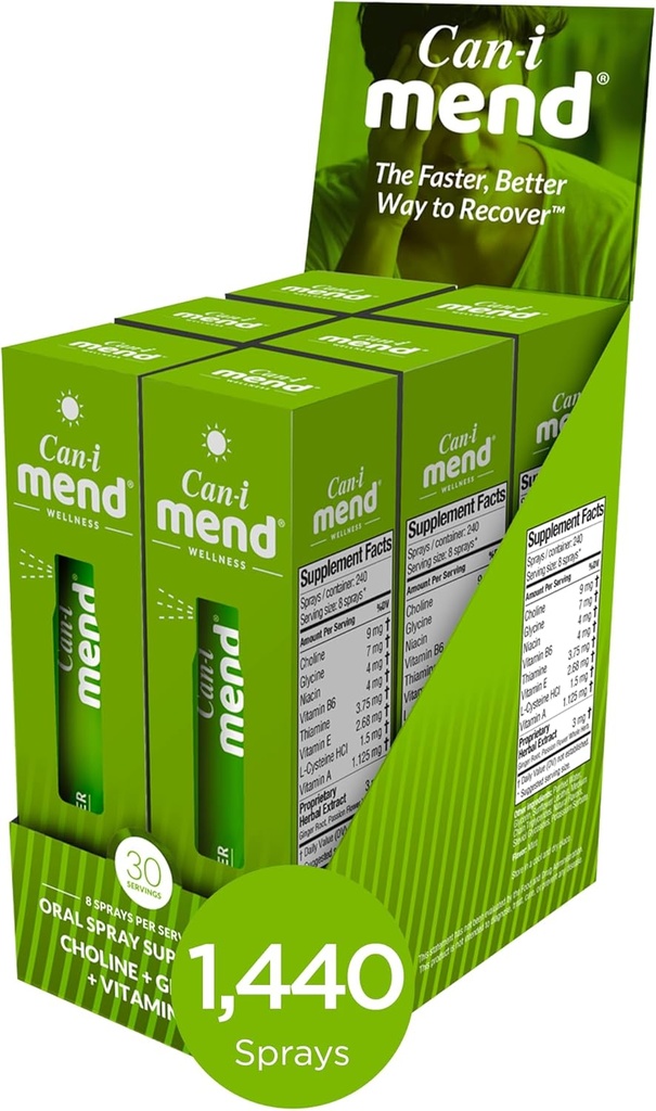Can-i Mend Liver Support Oral Vitamin Spray Supporting The Body’s Natural Cleansing Process Maintain Good Health and Wellness - 6 Pack with 180 Servings