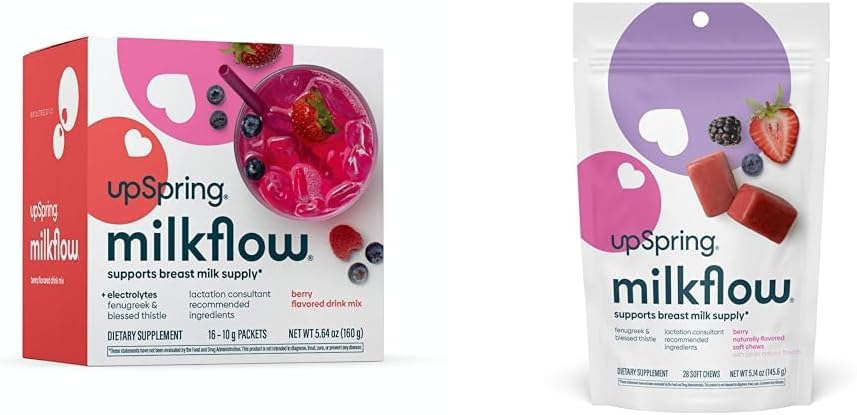 UpSpring Milkflow Electrolyte Breastfeeding Supplement with Fenugreek | Lactation Supplement to Support Breast Milk Supply & Restore Electrolytes*
