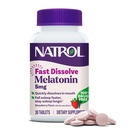 Natrol Fast Dissolve Melatonin 5 mg, Συμπληρώματα Μελατονίνης για Αναπαύσιμο Ύπνο, Υποστήριξη Ύπνου για Ενήλικες, 30 φράουλα-Flavored Tablets, Μέχρι 30 ημέρες προσφοράς
