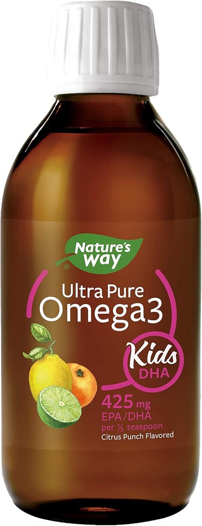 Ο τρόπος της φύσης Ultra Pure Omega-3 παιδιά DHA υγρό ιχθυέλαιο συμπλήρωμα, Citrus Punch Γεύση, 8 Fl Oz