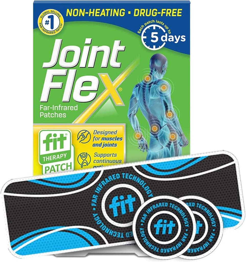 JointFlex FIT Therapy Far Infrared Patch Trial Pack, υποστηρίζει συνεχή ενεργό κινητικότητα για τους μυς & αρθρώσεις, έως 5 ημέρες / παρτίδα, Αδιάβροχη, Μη Θερμαντική, Χωρίς φάρμακα—3-ct, 1 Ορθογώνιος/2 γύρος