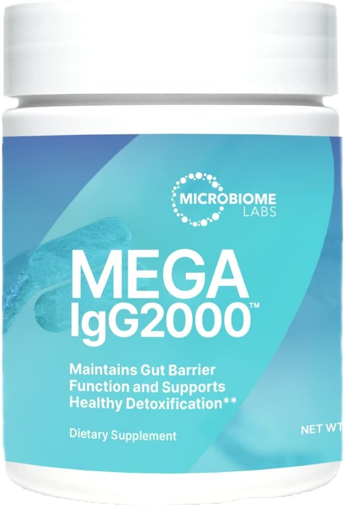 Microbiome Labs Mega IgG2000 Gut Health Powder for Women, Men & Kids 2+ - IgG συμπλήρωμα ανοσοσφαιρίνης για την υποστήριξη της υγείας Digestive - συμπλήρωμα χωρίς γαλακτοκομικά βοοειδή συμπλήρωμα Colostrum Εναλλακτική (2.1 Ουγγιά)