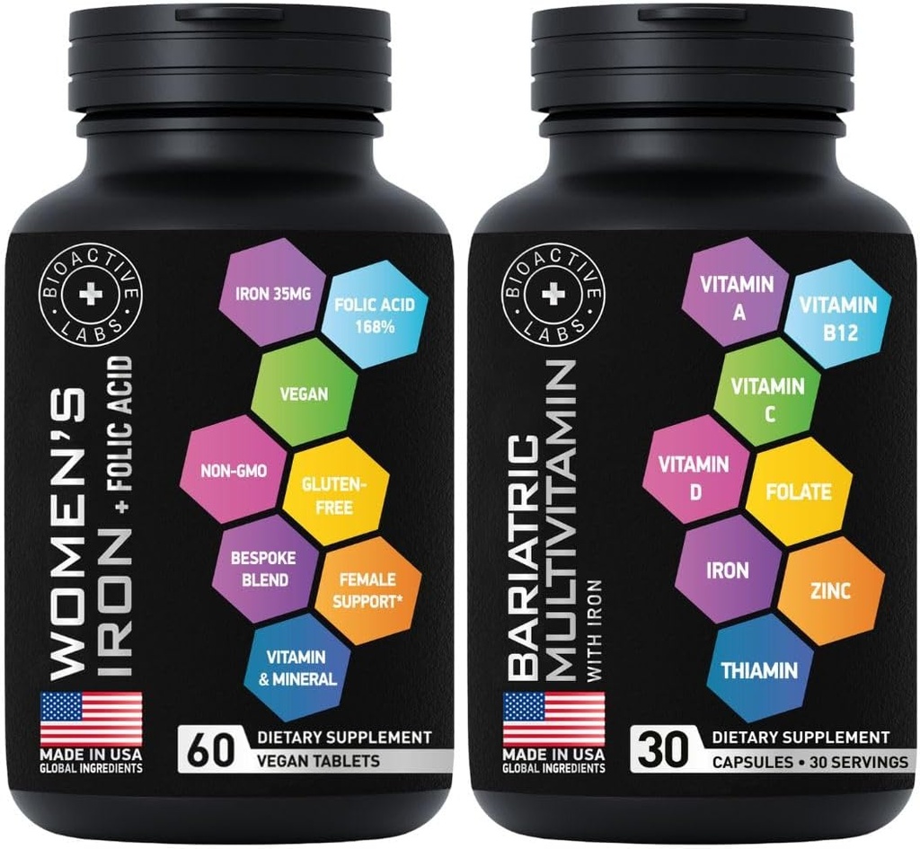 Bariatric Multivitamin and Vegan Iron Post Gastric Bypass Vitamin Bundle