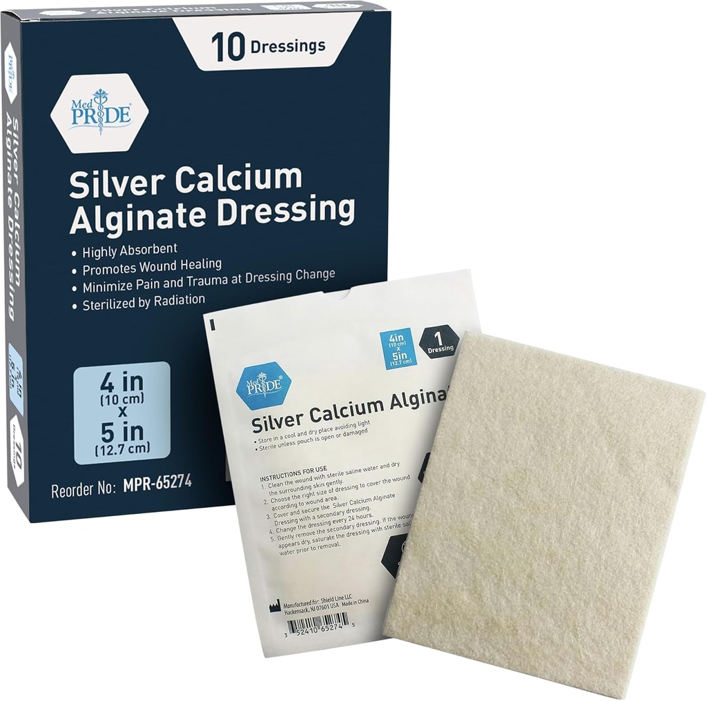 MED PRIDE Ασημένιο Αλγινικό ασβέστιο Dressing, 10-Pack 
