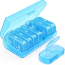 AUVON XL Weekly Pill Organizer 2 φορές την ημέρα, κουτί χάπια 7 ημέρα με μία πλευρά μεγάλα ανοίγματα για εύκολη χρήση, μπλε AM PM θήκη χάπια για φαρμακευτική αγωγή, βιταμίνες, ιχθυέλαια, συμπληρώματα